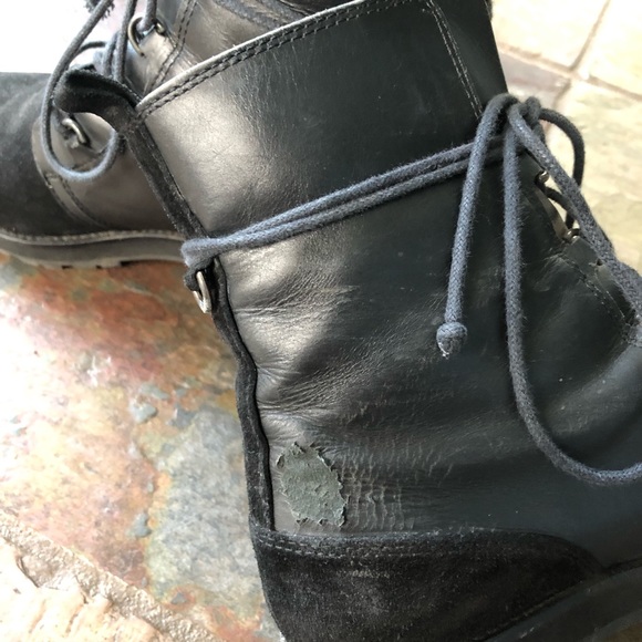 Leather & suede combat boots - Picture 5 of 8